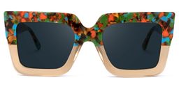 Brandon Beige Square Sunglasses0