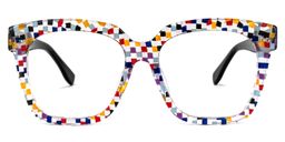 Xion Square Colorful-Point Glasses0