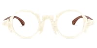 Charlie Round White Glasses0