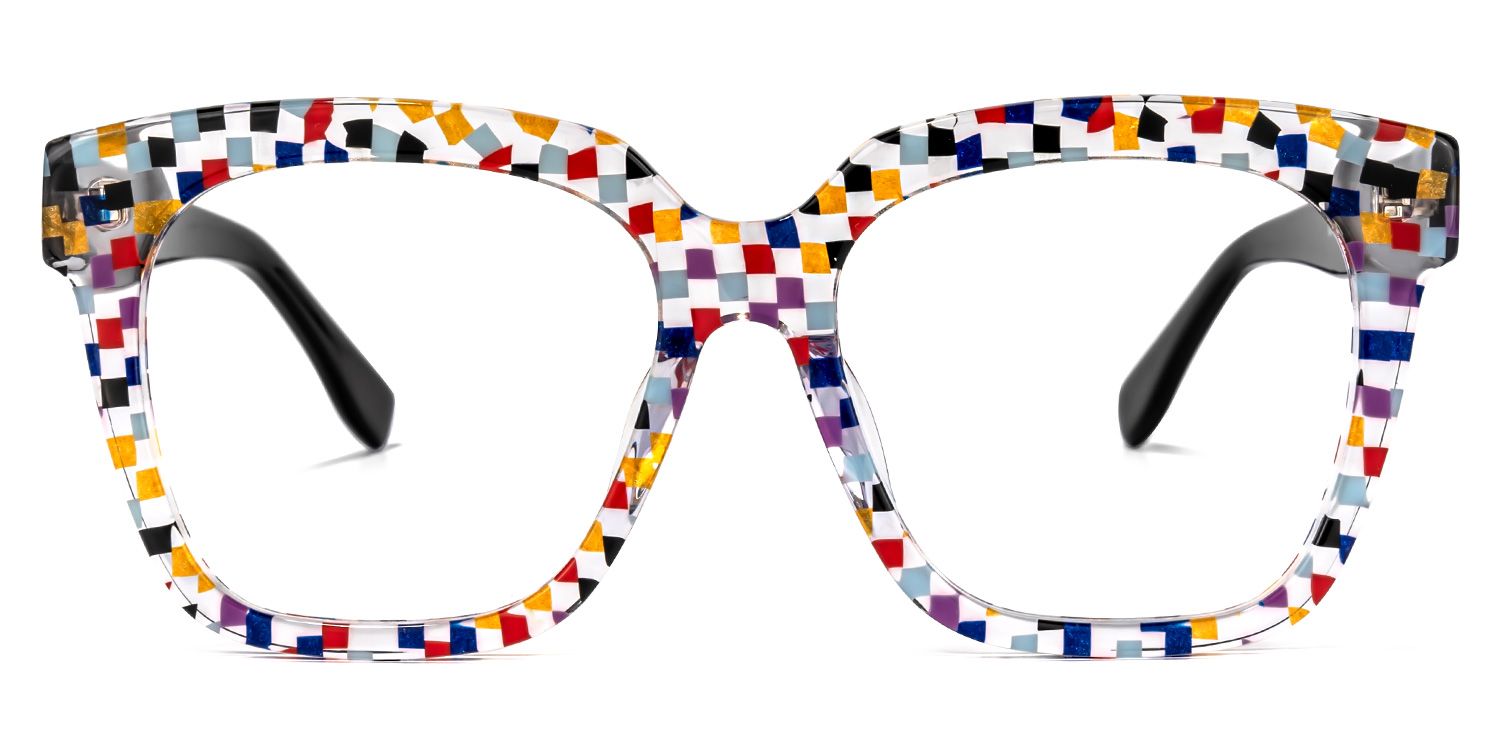 Xion Square Colorful-Point Glasses | Zeelool Glasses0