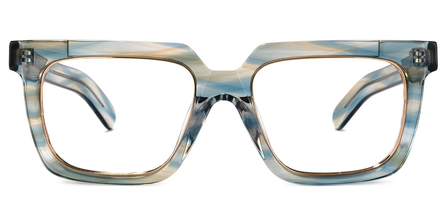 Pitts Square Light-Blue Glasses | Zeelool Glasses0