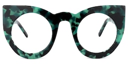 Ophelia Cateye Green-Floral Glasses0