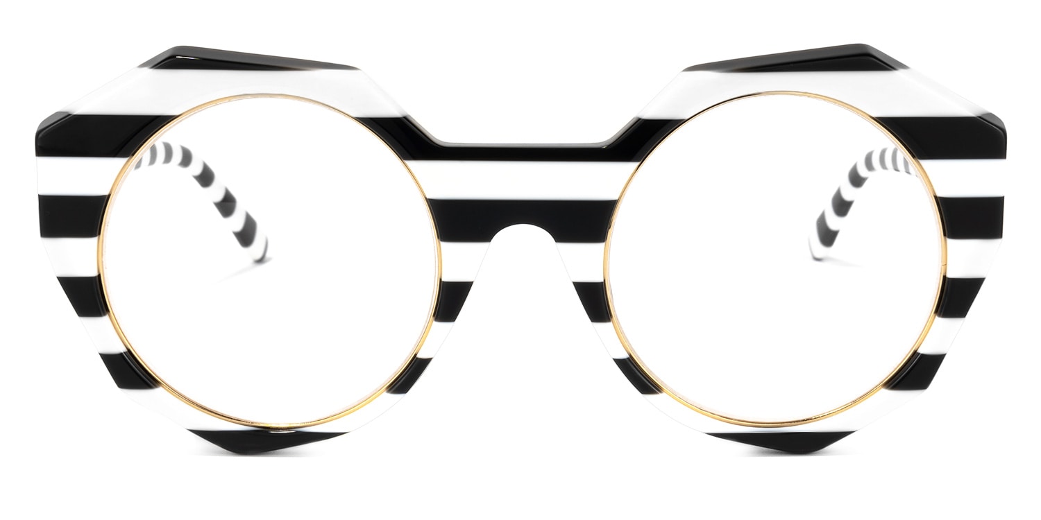 Bogar Geometric Black-White Glasses0