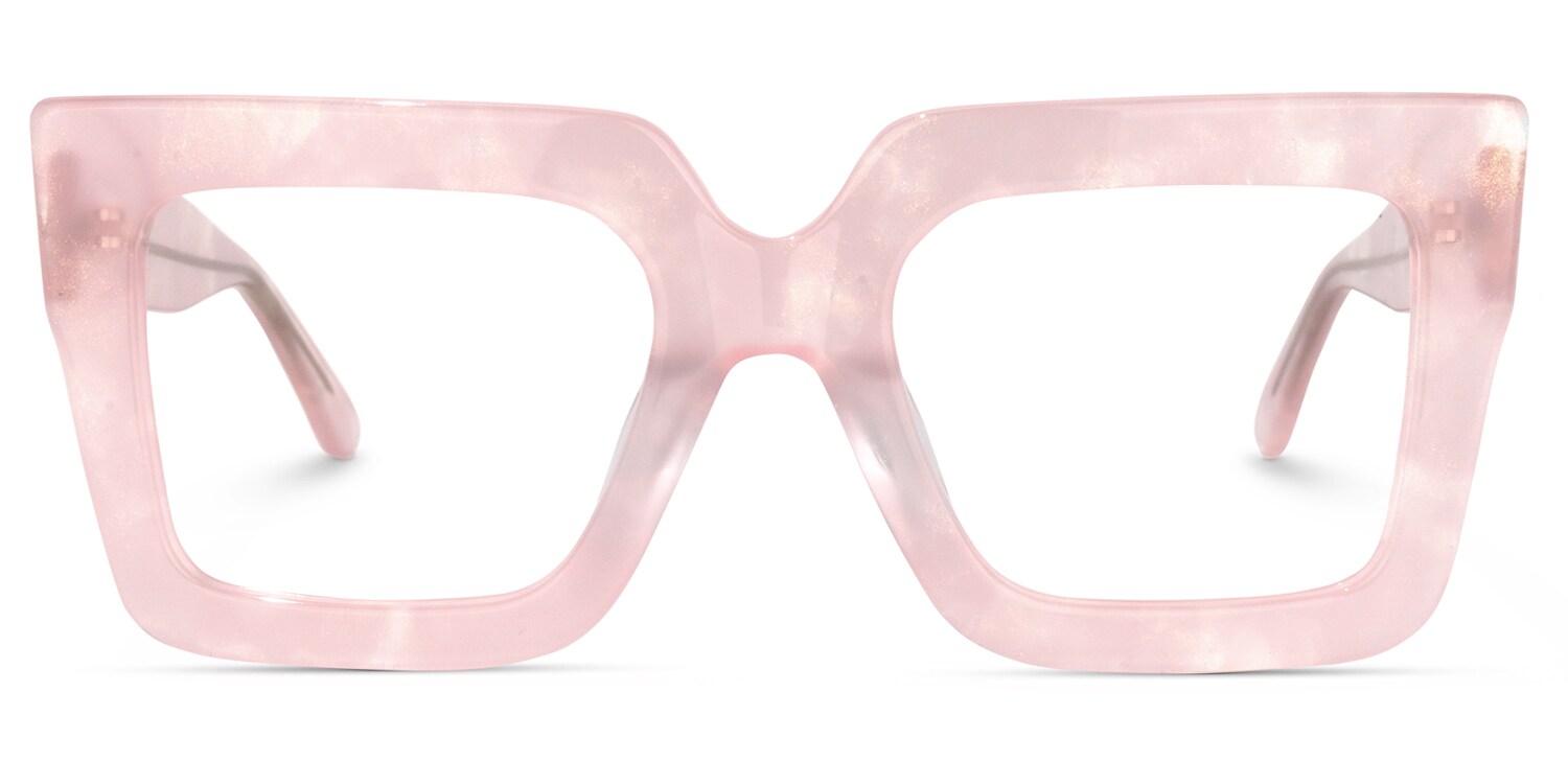 画材 Smile Hexagon Glasses On Round Face