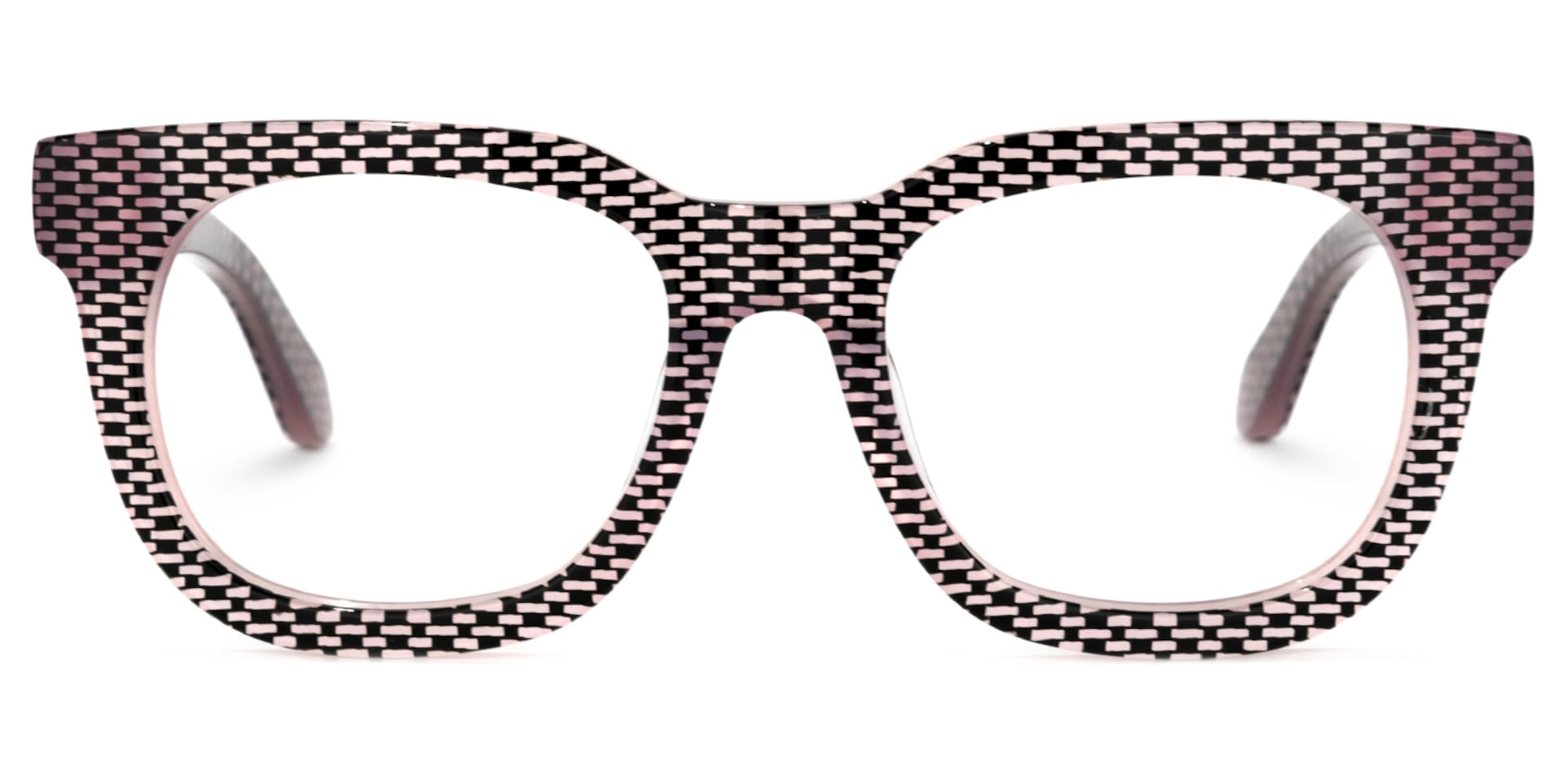 Crunch Square Black-Pink Glasses | Zeelool Glasses0