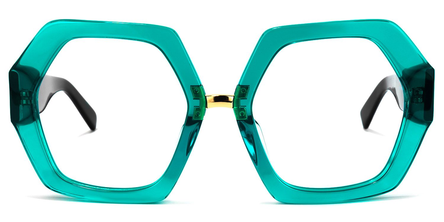 Otero Geometric Peacock-Blue Glasses | Zeelool Glasses0