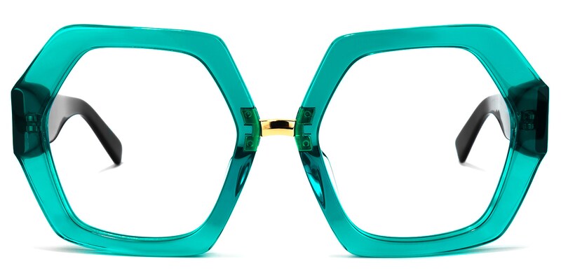 Otero Geometric Peacock-Blue Glasses | Zeelool Glasses0