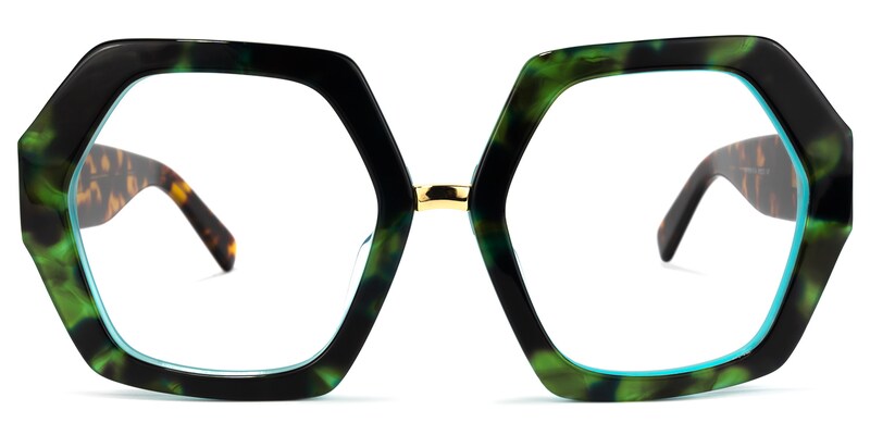 Otero Geometric Dark-Green Glasses | Zeelool Glasses0