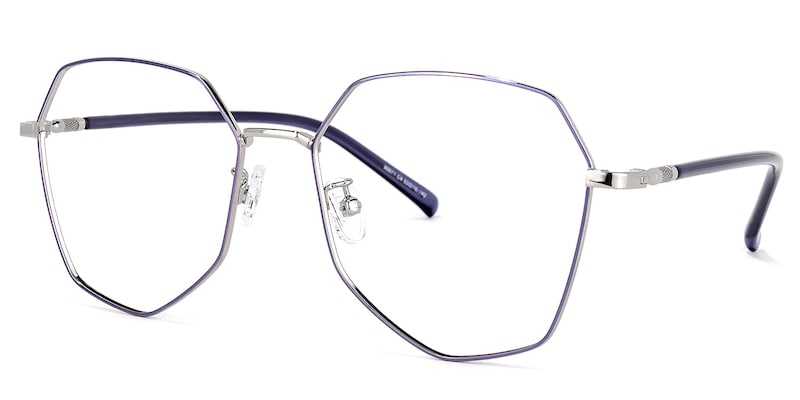 Bivins Geometric Purple Glasses | Zeelool Glasses1