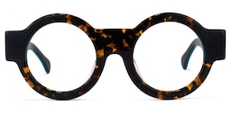 Hardnett Round Tortoise Glasses0