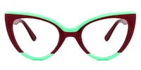 Claudette Cat Eye Burgundy Glasses0