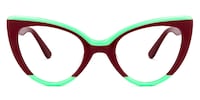 Claudette Cat Eye Burgundy Glasses0