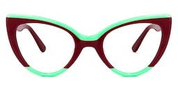 Claudette Cat Eye Burgundy Glasses0