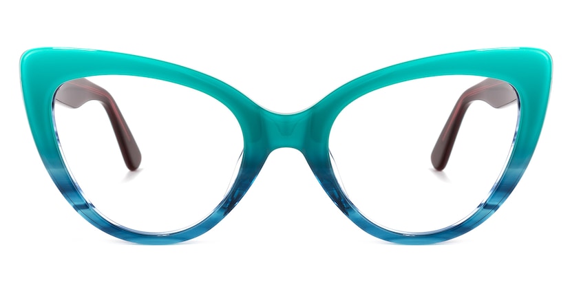 Claudette Cat Eye Blue-Green Glasses