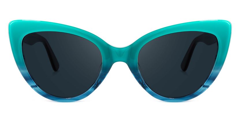 Claudette Cat Eye Blue-Green Sunglasses