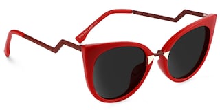 Jacqueline Cat Eye Red Sunglasses2
