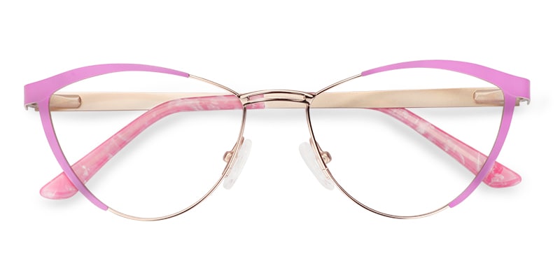 Sydney Cat Eye Pink Glasses | Zeelool Glasses2