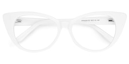 Cindy Cat Eye White Glasses1