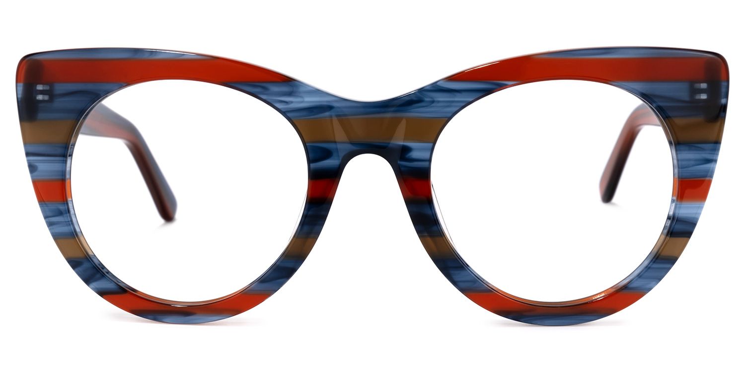 Aronia Cateye Blue-Red Glasses | Zeelool Glasses