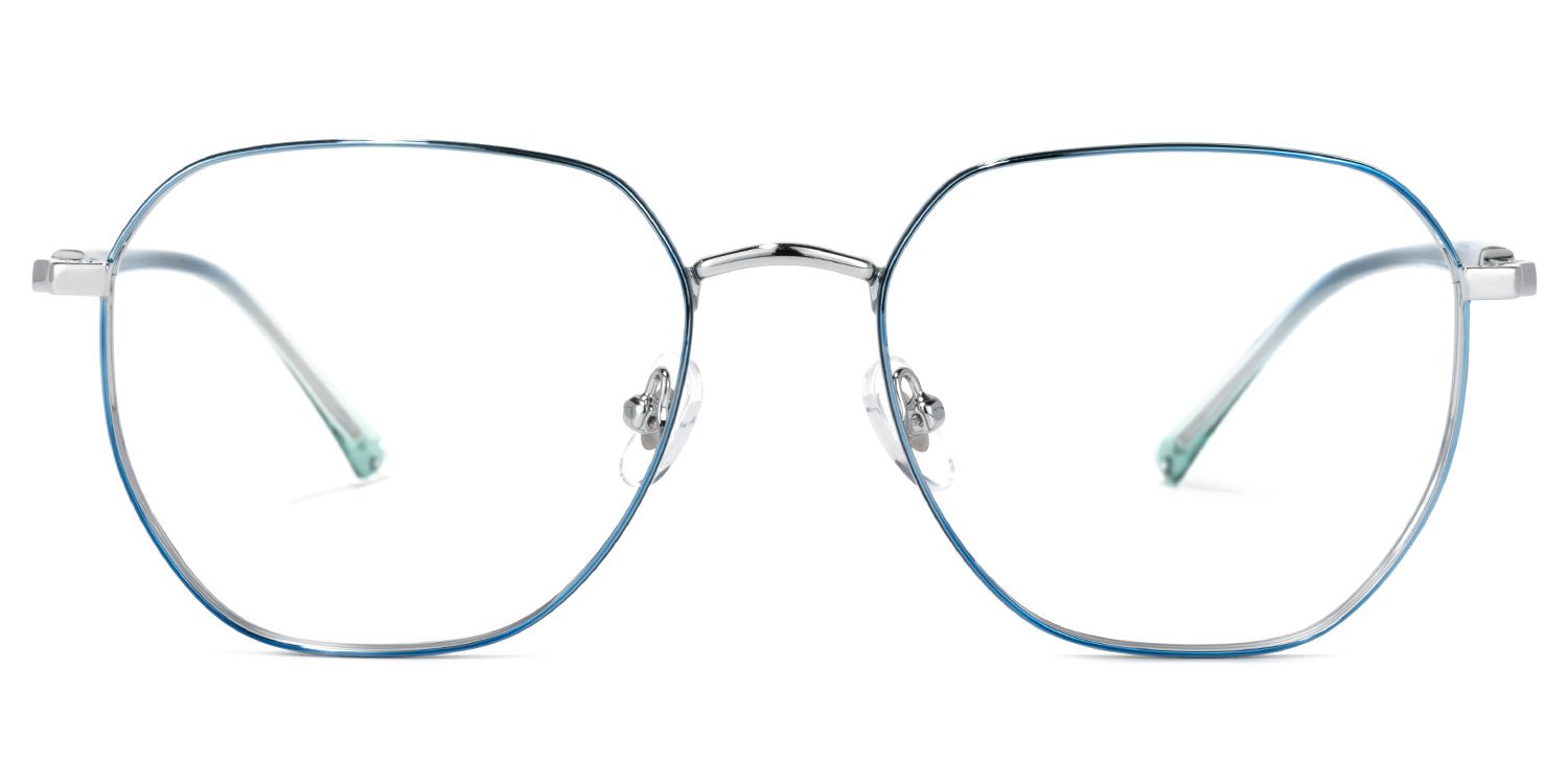 Veronica Geometric Blue Glasses | Zeelool Glasses0