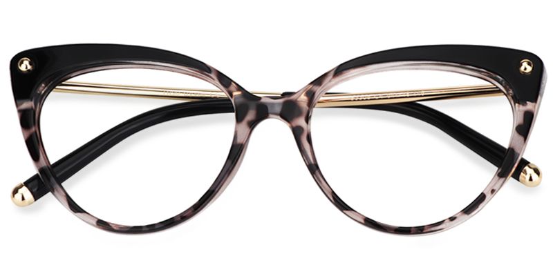 Alivia Cat Eye Tortoise & Crystal Glasses | Zeelool Optical1