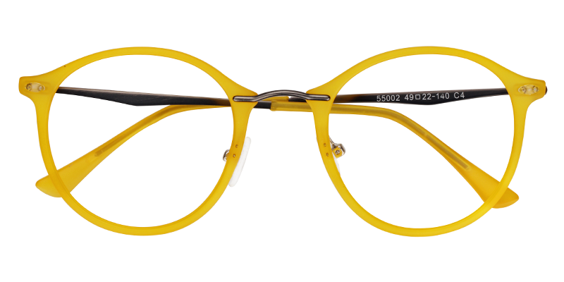 Ivy Round Yellow Glasses | Zeelool Glasses3