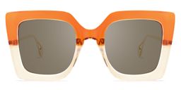 Qatar Square Orange Sunglasses0