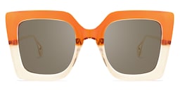 Qatar Square Orange Sunglasses0