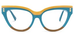 Cascata Cateye Peacock-Blue Glasses0