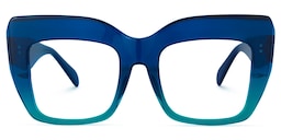Charmaine Cat Eye Blue-Green Glasses0