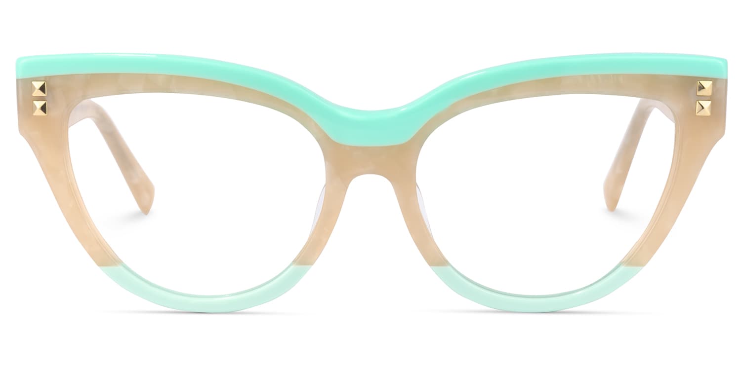 しらたま Cascata Cateye Champagne Glasses | Zeelool Glasses
