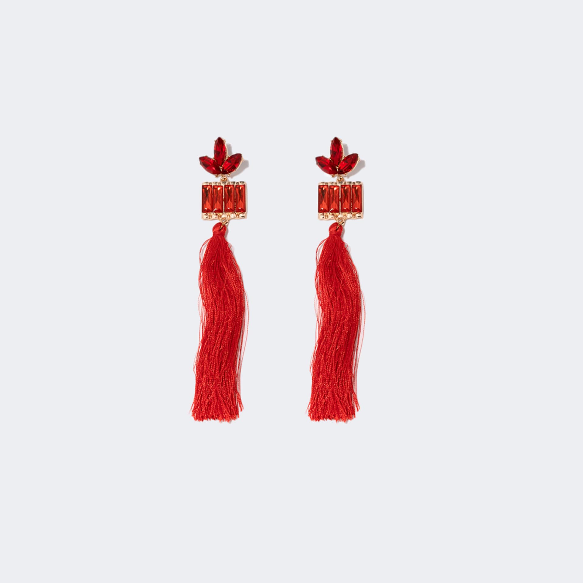 Stylish Long Tassels Red Earrings | Zeelool Glasses1