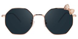 Kaitlyn Rose-Gold Geometric Sunglasses0