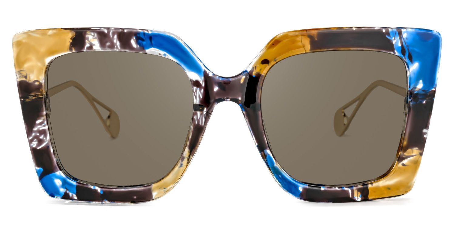 Qatar Square Blue/Black Sunglasses | Zeelool Glasses0
