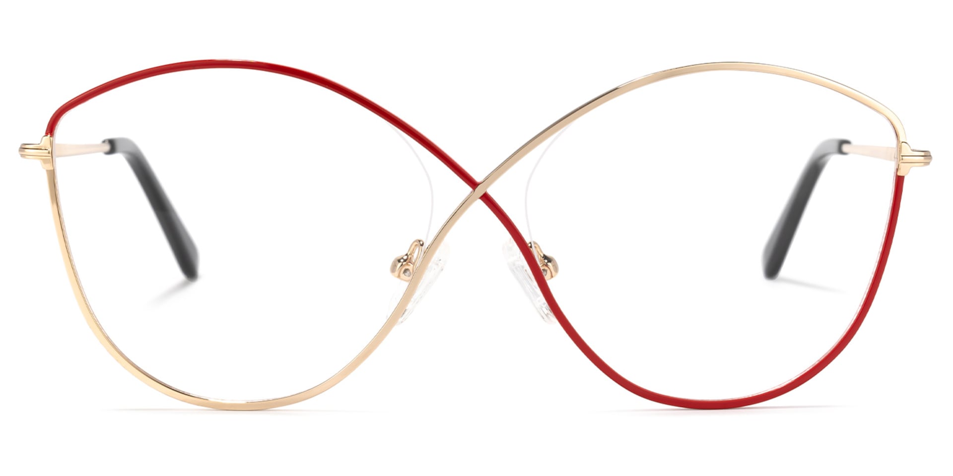 Garcia Geometric Red-Gold Glasses | Zeelool Glasses0