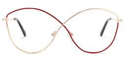 Garcia Geometric Red-Gold Glasses0