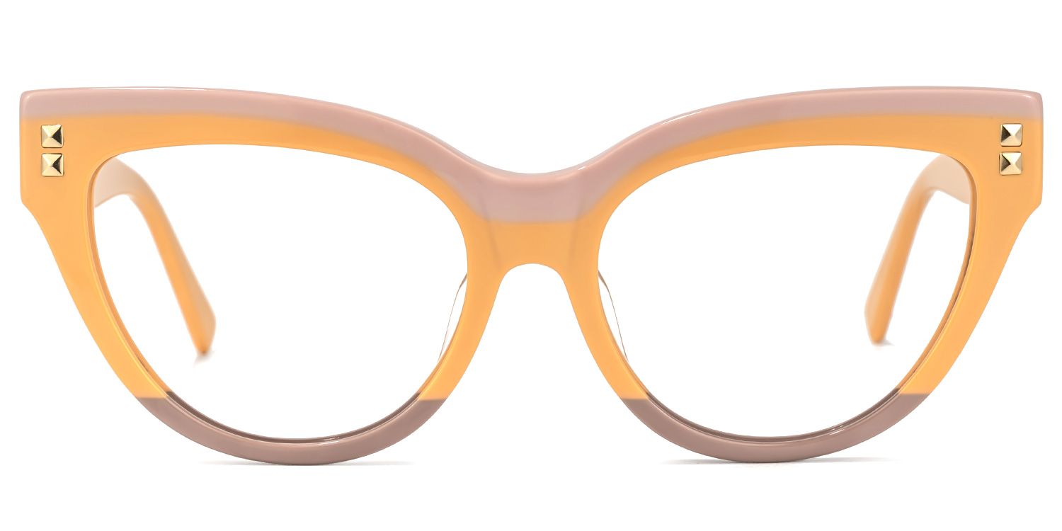 Cascata Cateye Earthy-Yellow Glasses | Zeelool Glasses0