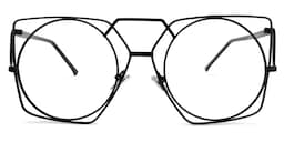 Evette Geometric Black Glasses0