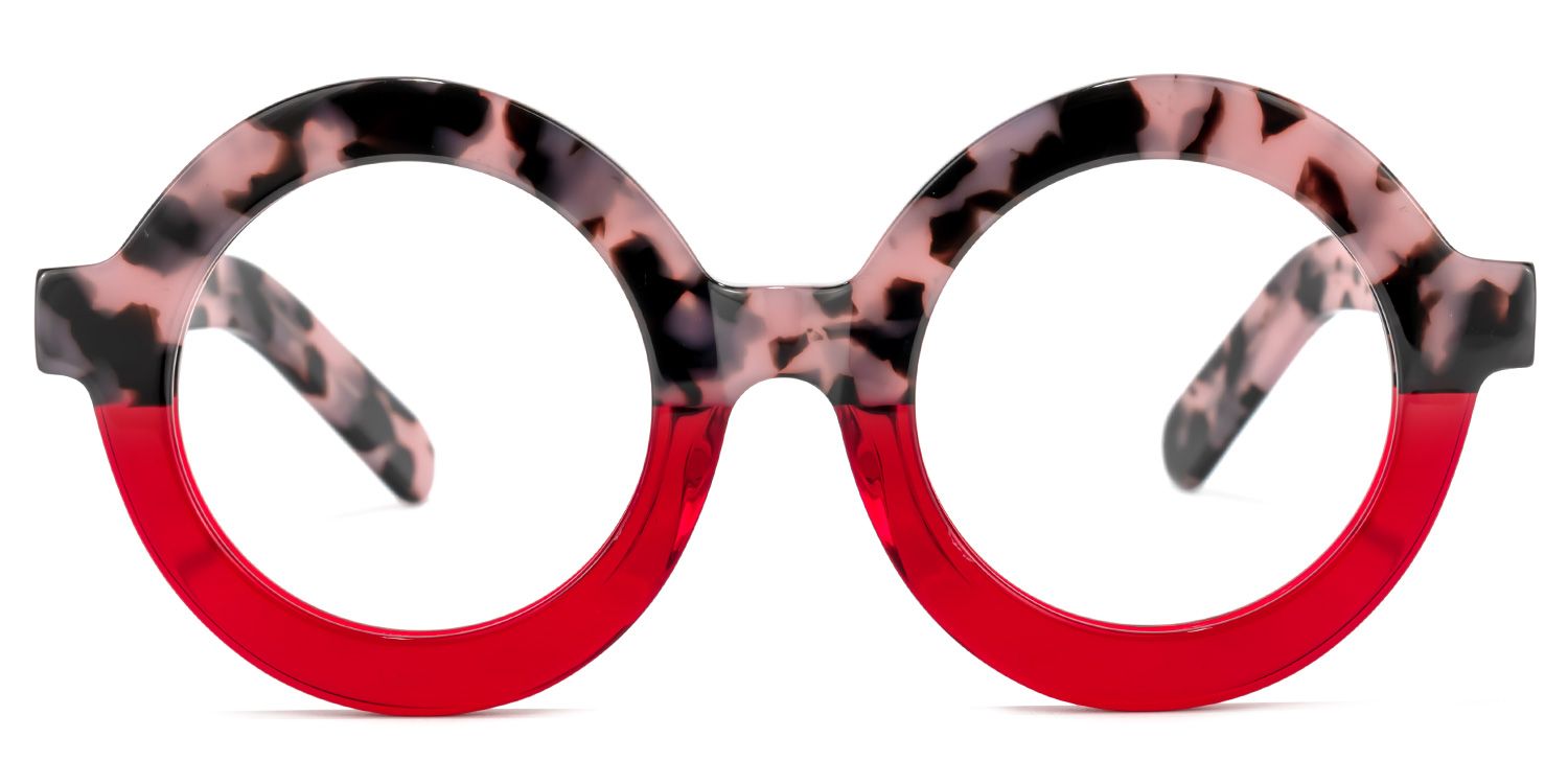Calhoun Round Two-Tone Frame Glasses | Zeelool Optical0