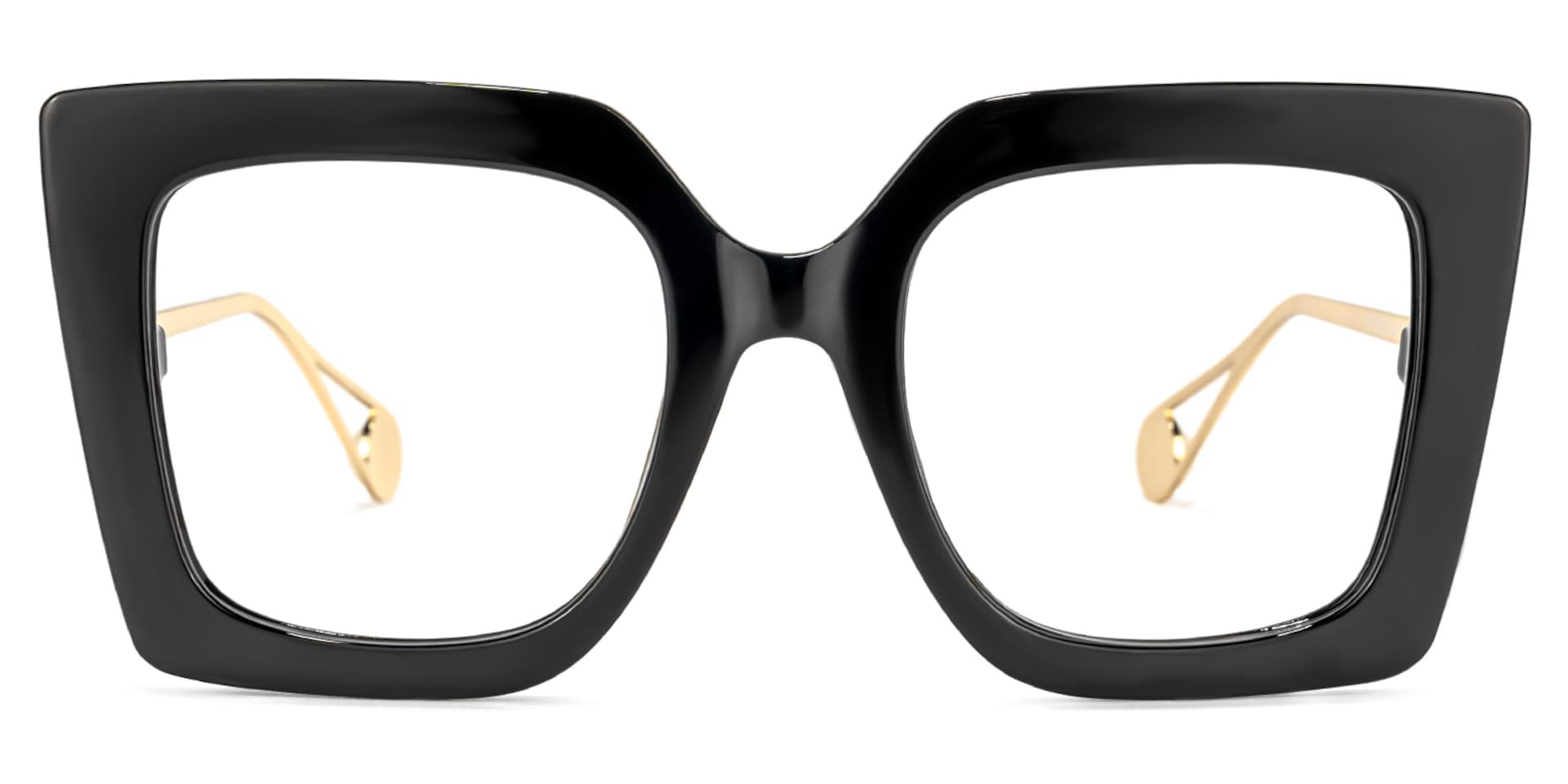 Qatar Square Black Eyeglasses and Wide Frames0