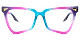 Cicely Geometrical Purple Eyeglasses0