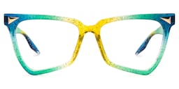 Cicely Geometrical Green Eyeglasses0