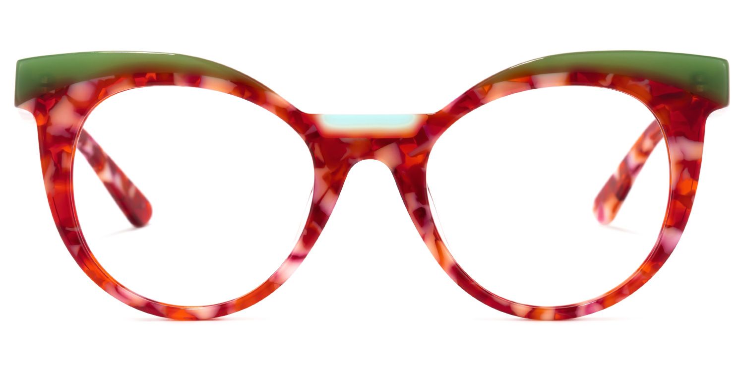 Lismary Cateye Red-Floral Glasses | Zeelool Glasses0
