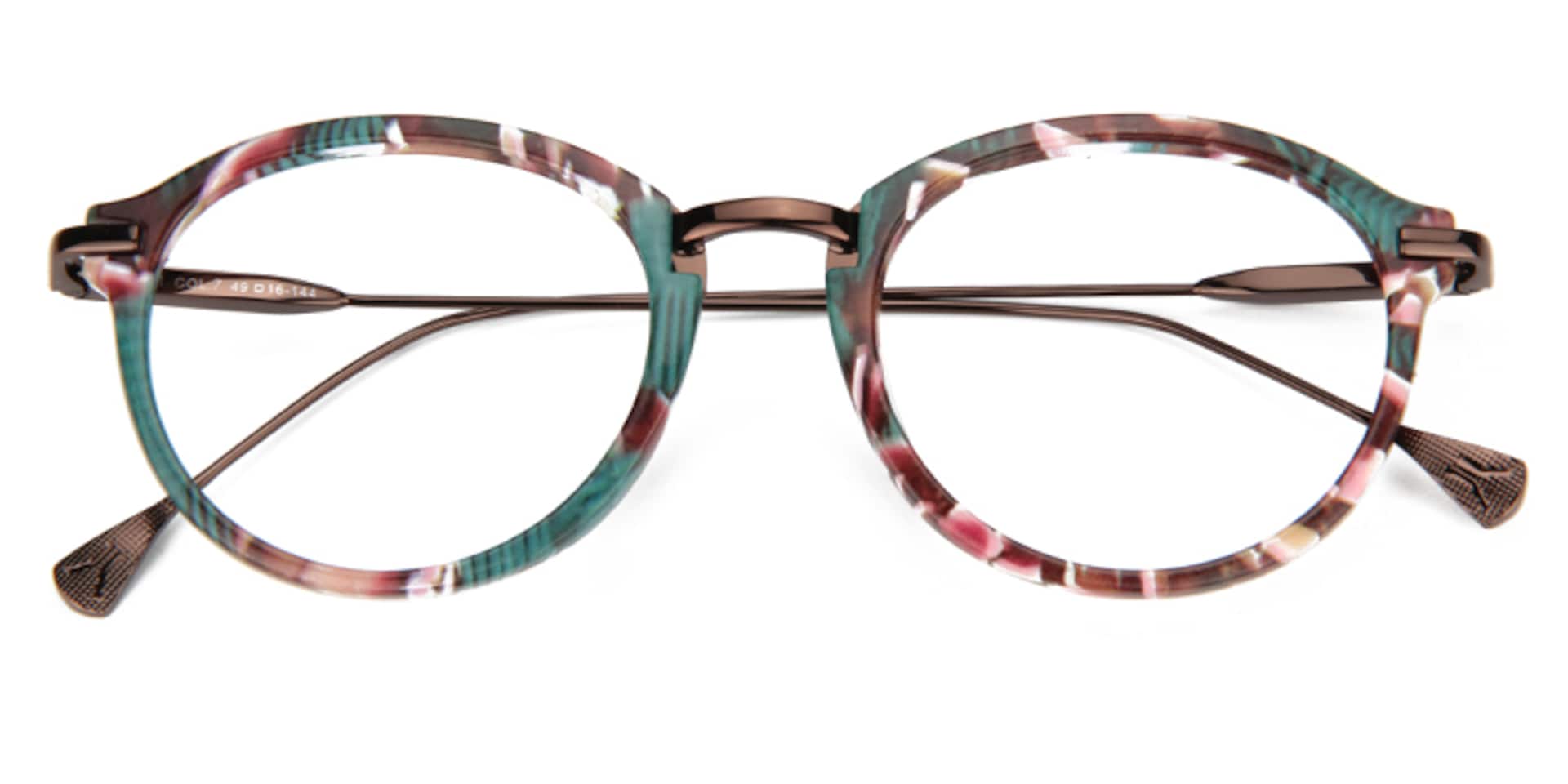 Anemone Round Green-Floral Glasses  | Zeelool Glasses1