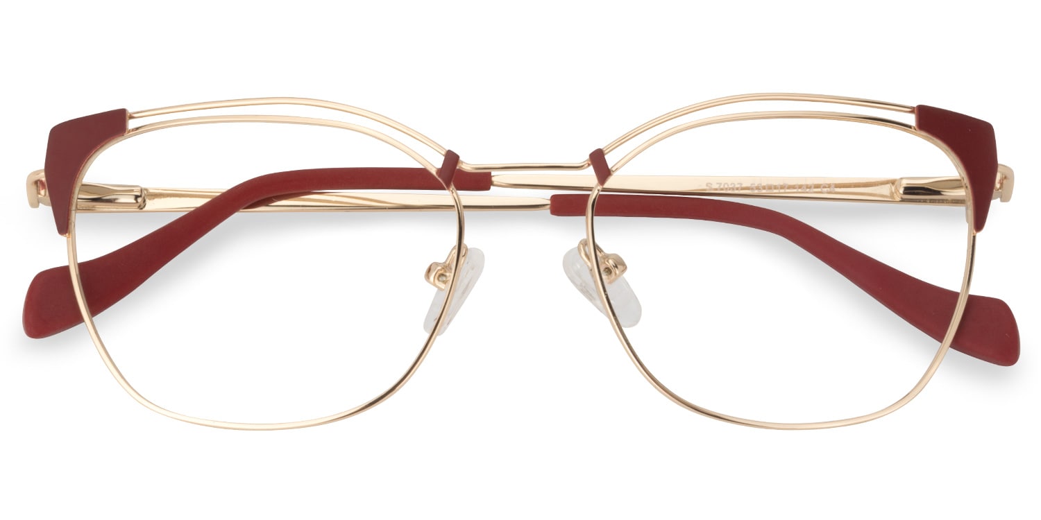 Square Dark-Red Glasses | Zeelool Glasses1