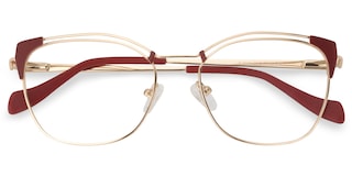 Cicero Square Dark-Red Glasses1