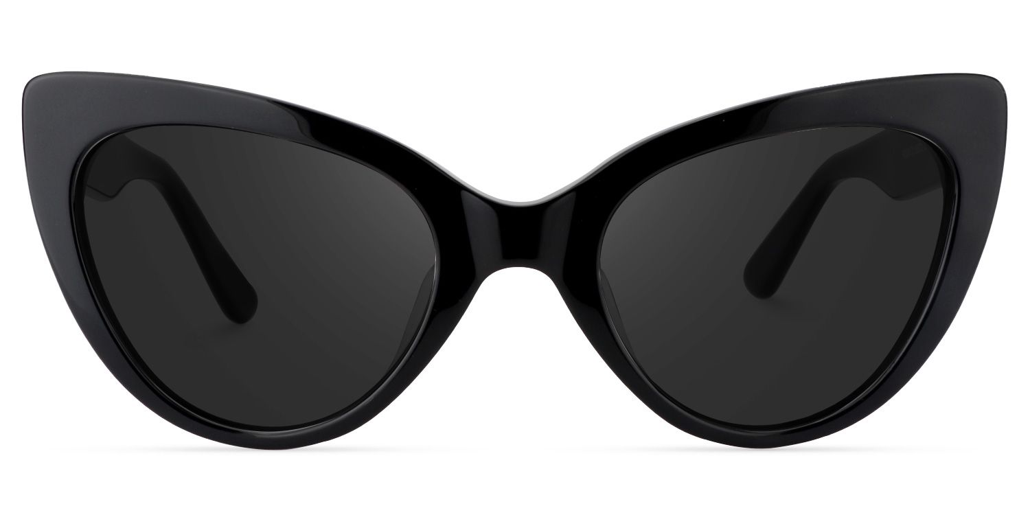 Claudette Acetate Black Cat Eye Frame Sunglasses | ZEELOOL0