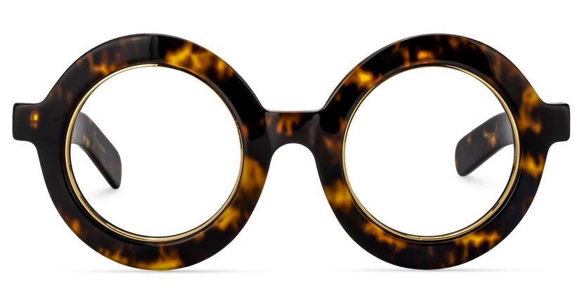 Calhoun Yellow Tortoise Round Glasses