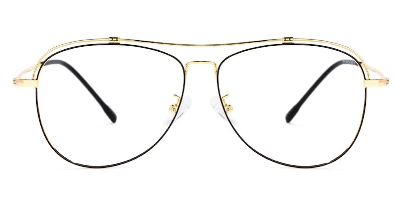 Terica Aviator Black-Gold Glasses | Zeelool Glasses0