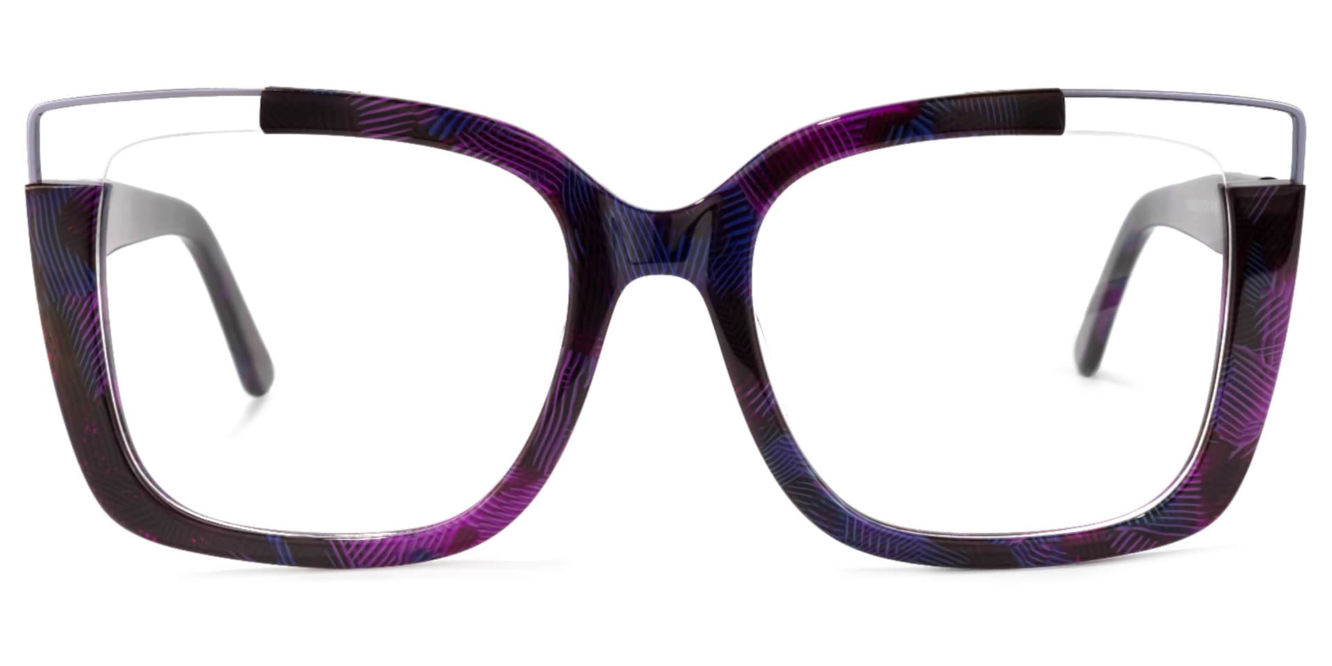Dortch Square Purple-Floral Frame Glasses | Zeelool0